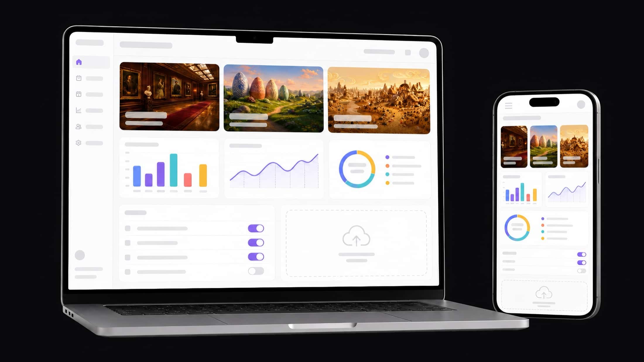 The management dashboard: world scheduling and visitor statistics.