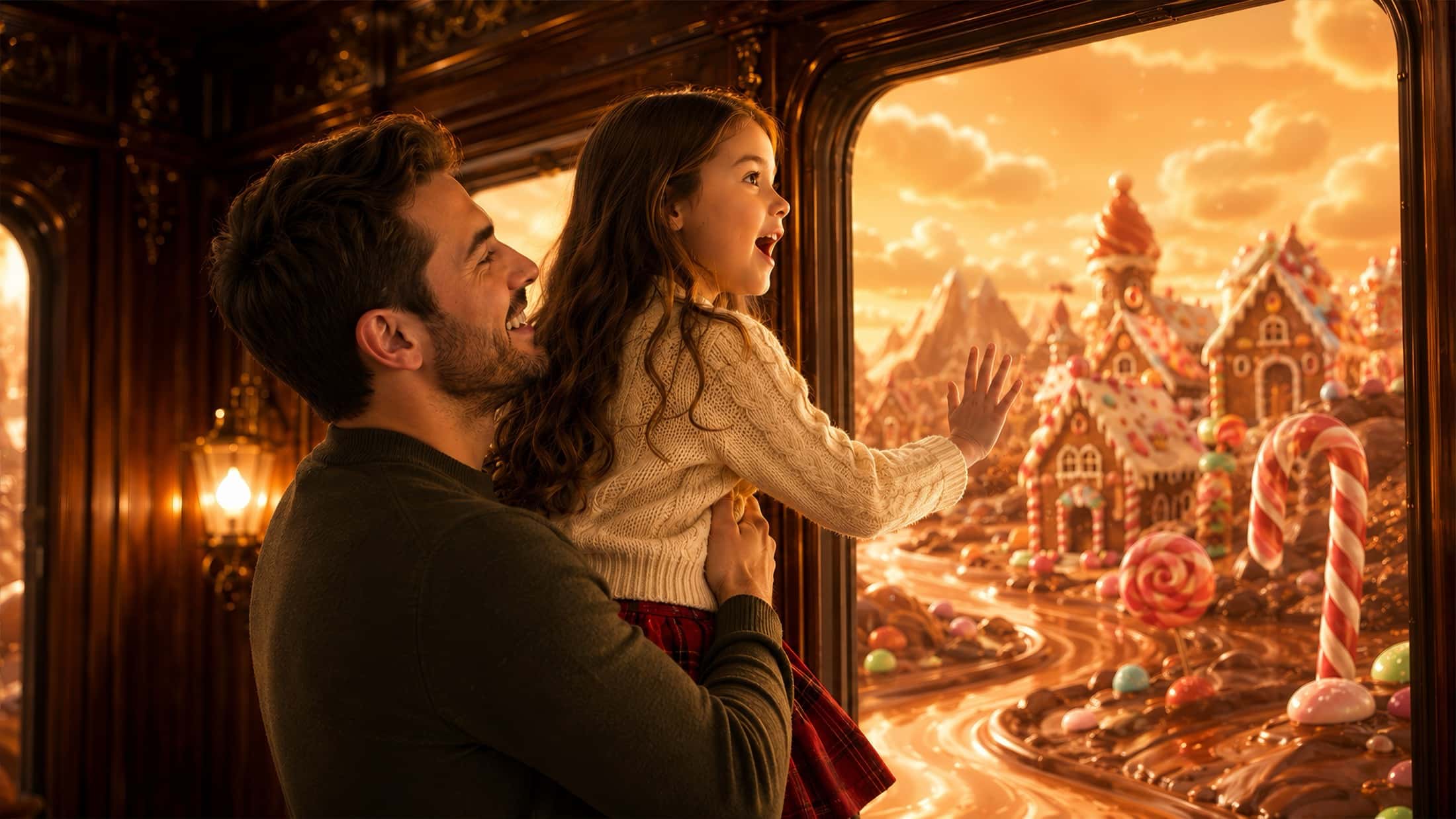Une cabine d'ascenseur immersive, ses parois ouvertes sur un monde.